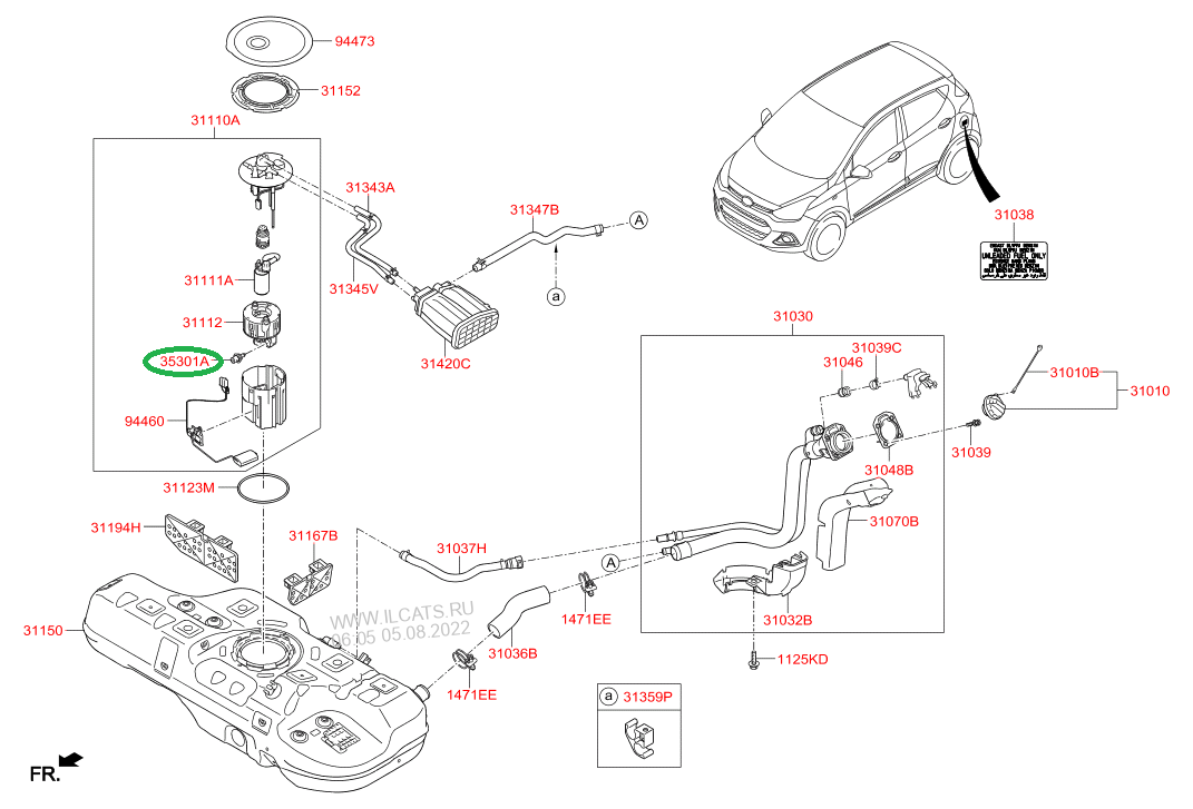 van điều áp nhiên liệu hyundai i10